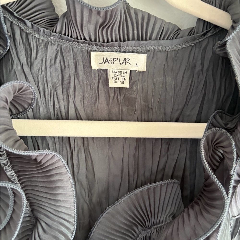 Jaipur Gray Ruffled Women's Blouse - Picture 3 of 3